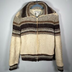 Icewool Icelandic Wool Zip Sweater Jacket Nordic Stripe Men Medium